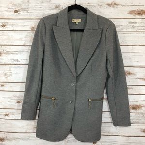 DG2 Diane Gilman Ponte Gray Boyfriend Blazer